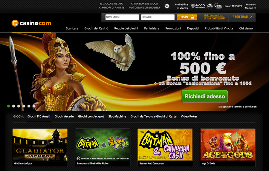 casino.com casino AAMS homepage